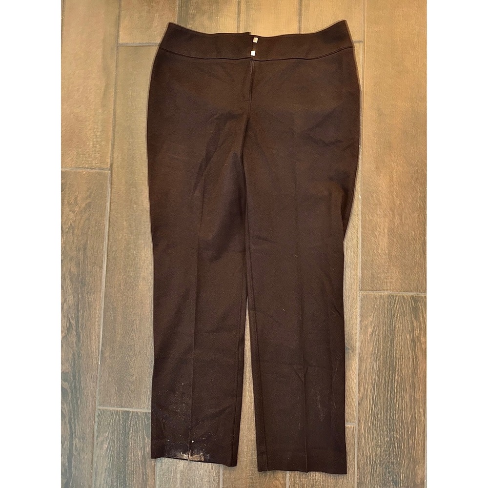 Chico's Trousers Size 2 Brown Straight Leg Stretch Business Casual Pants